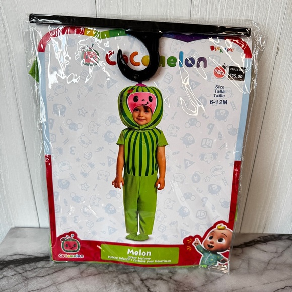 Disguise Cocomelon Toddler Jumpsuit & Headpiece Costume Size 6-12M - Picture 2 of 5